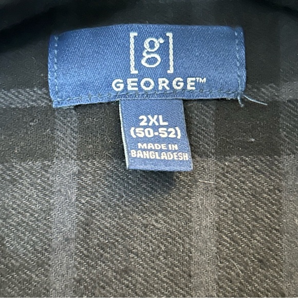 Led Zeppelin Blue Gray Custom Upcycled Reworked Flannel Plaid Shirt Size 2XL - Picture 5 of 5